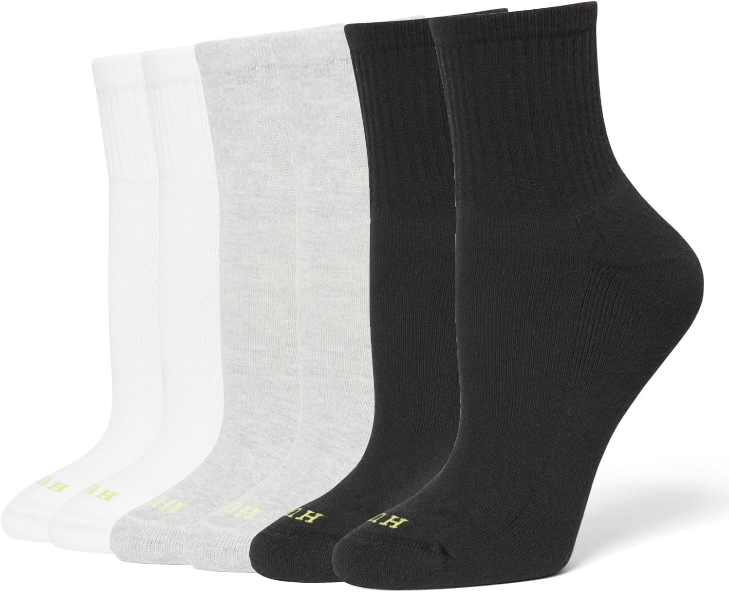 HUE Women's Mini Crew Socks 6-Pack