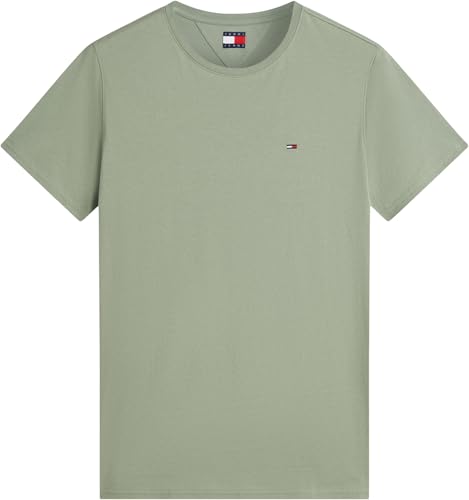 Detalle 1 de Tommy Jeans Uomo T-Shirt Maniche Corte Original Slim Fit in Cotone Nero | Taglio aderente e stile essenziale