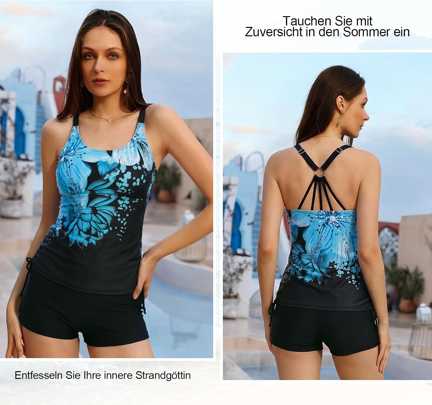 Detalle 2 de Tankini Damen Zweiteiler mit Bauchkontrolle