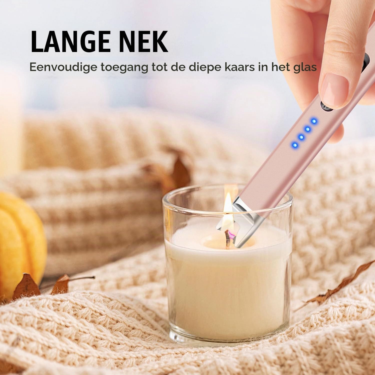 Detalle 2 de LcFun Stick elektrische boogaansteker, goud, USB-C en veiligheidsschakelaar