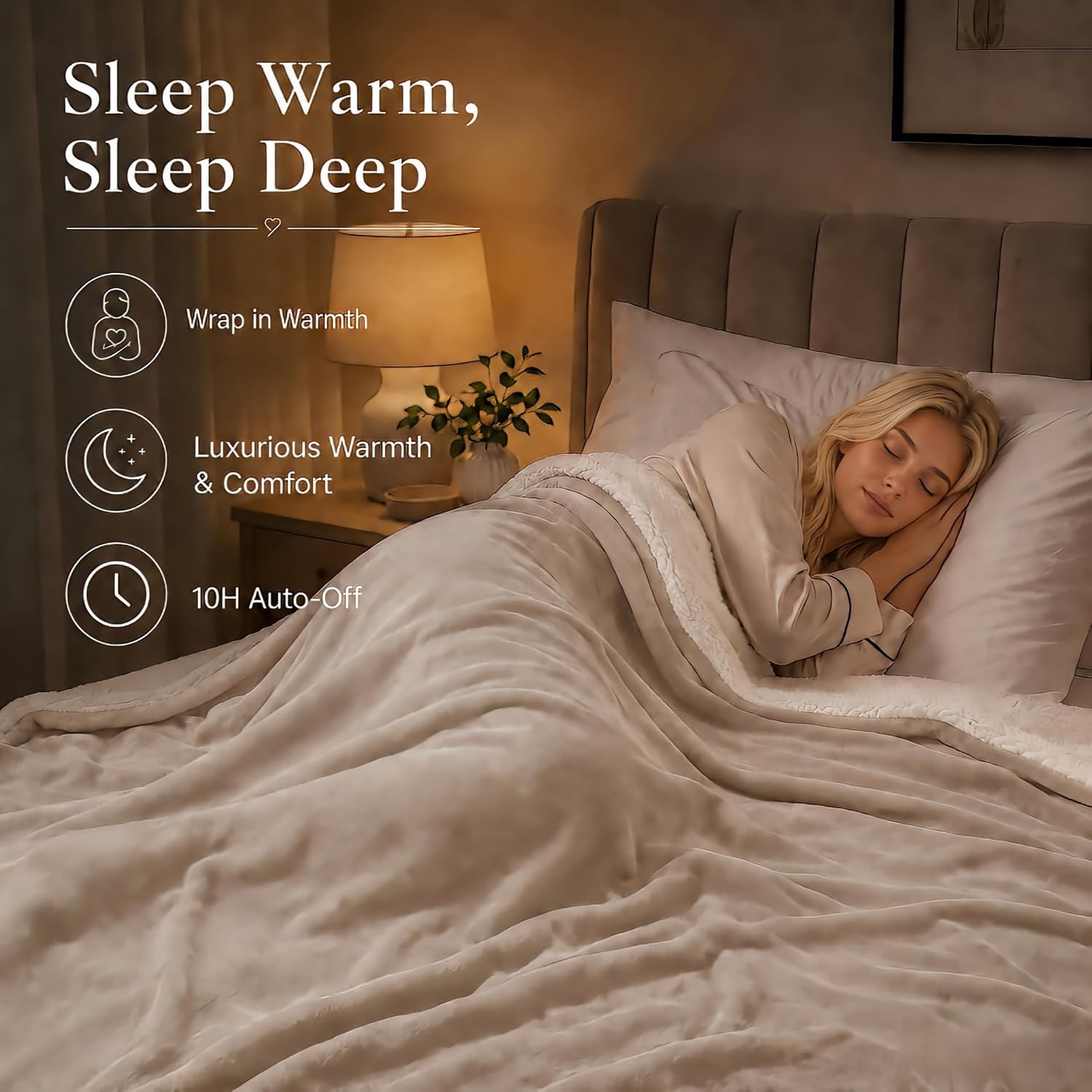 Thumbnail 4 de RALYSUN WDJ-EBA-BL-QS Heated Blanket, Queen 84" x 90", Dual Controls