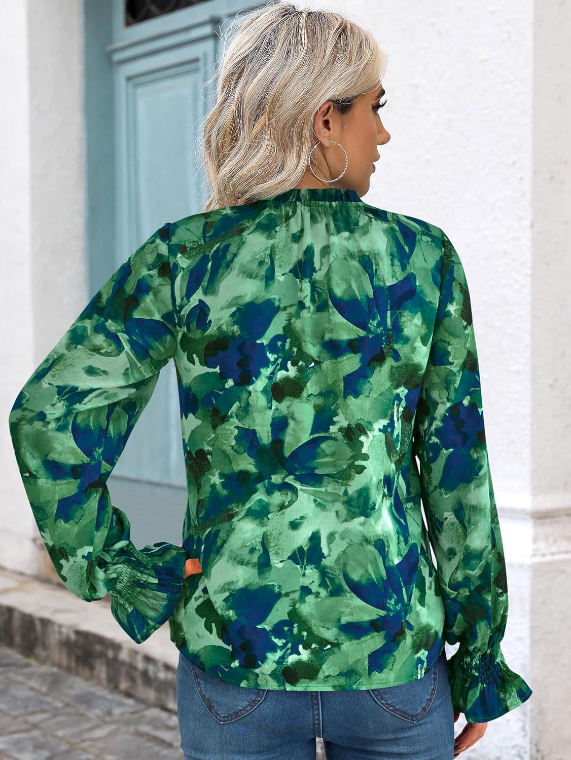 Thumbnail 5 de MASCOMODA 2026 Floral V Neck Puff Sleeve Top