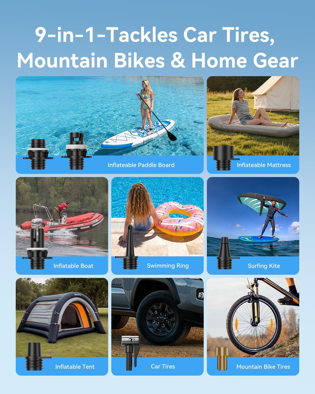 Thumbnail 6 de 50PSI Paddle Board Electric Pump: Dual-Stage, Rechargeable SUP Pump with Auto-Off