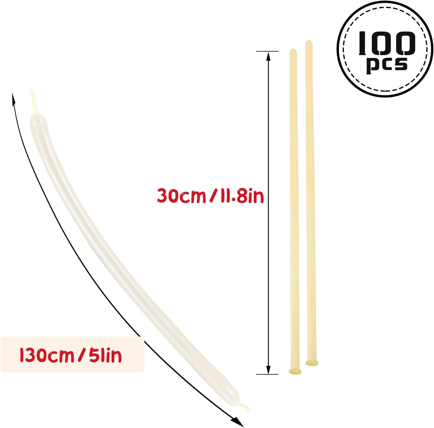 Detalle de Clear 260 Balloons 100Pcs – Long Skinny Modelling Latex Balloons for Beginners