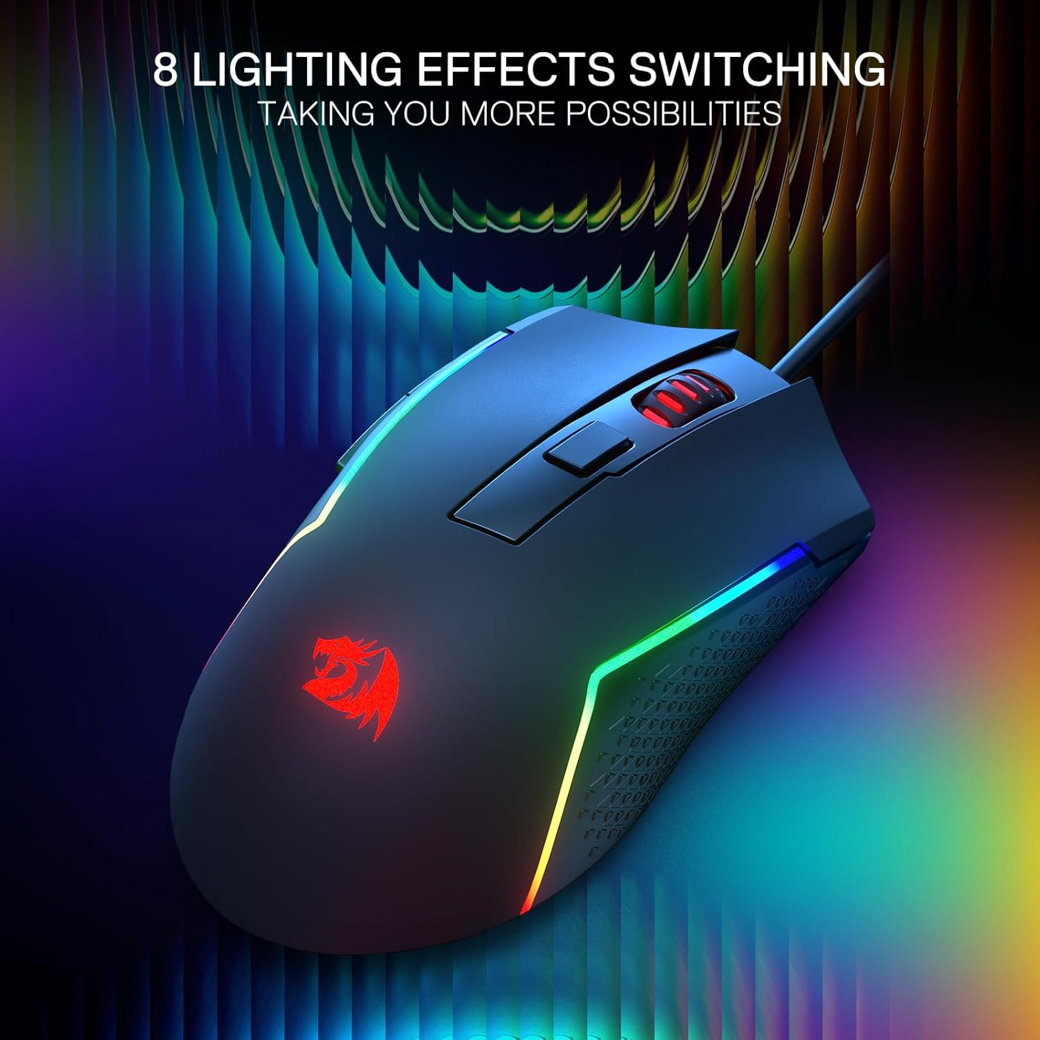 Detalle de Redragon M616 RGB Gaming Mouse: 10000 DPI wired performer with six programmable buttons