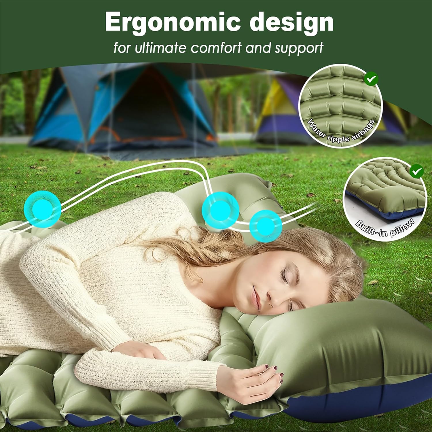 Detalle de Pretyw Double Sleeping Pad for Camping