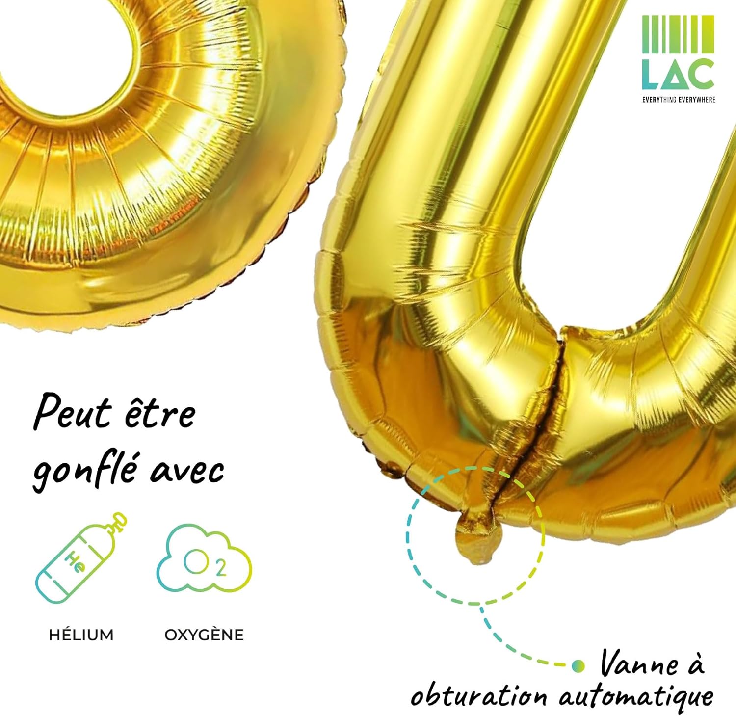 Thumbnail 2 de LAC Ballon 18 ans doré 🎈