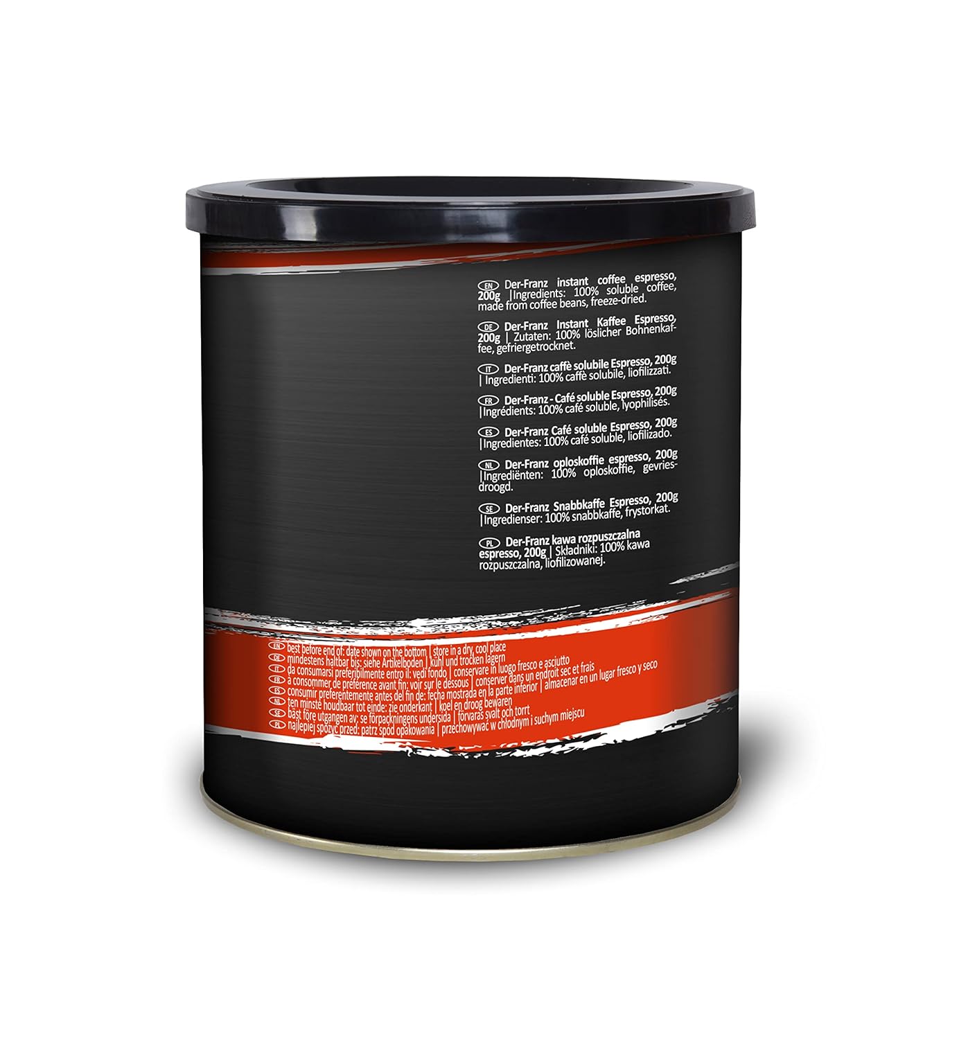 Detalle de Der-Franz Espresso Instant-Kaffee Intensität 5/5 – Arabica & Robusta, 200 g