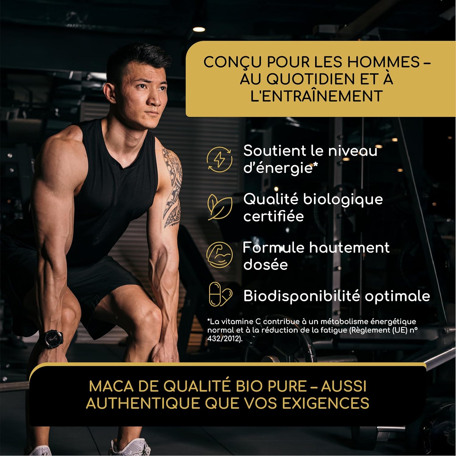 Detalle de Maca Noire BIO du Pérou – Haute concentration 12 800 mg par jour, 180 gélules