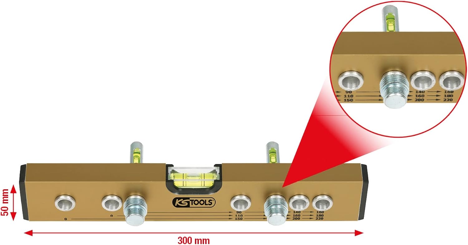 Thumbnail 1 de KS Tools 204.2000 Dima regolabile con bolle – 300 mm