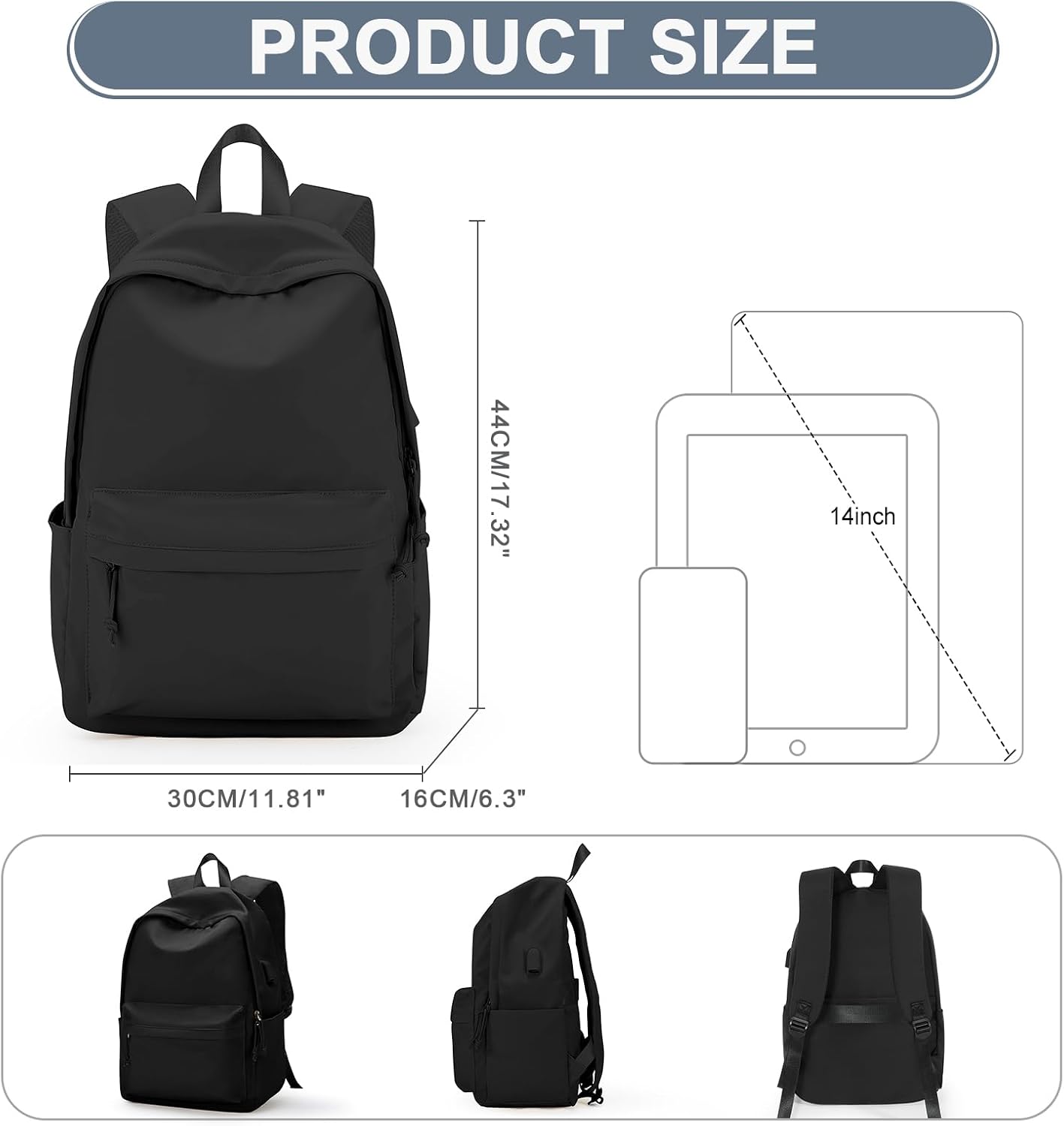 Detalle 2 de WEPLAN Schulrucksack Causal 14 Zoll
