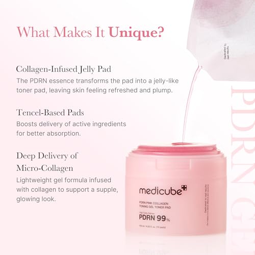 Detalle de medicube Toner Pads Salmon DNA PDRN Pink Collagen Jelly Pad