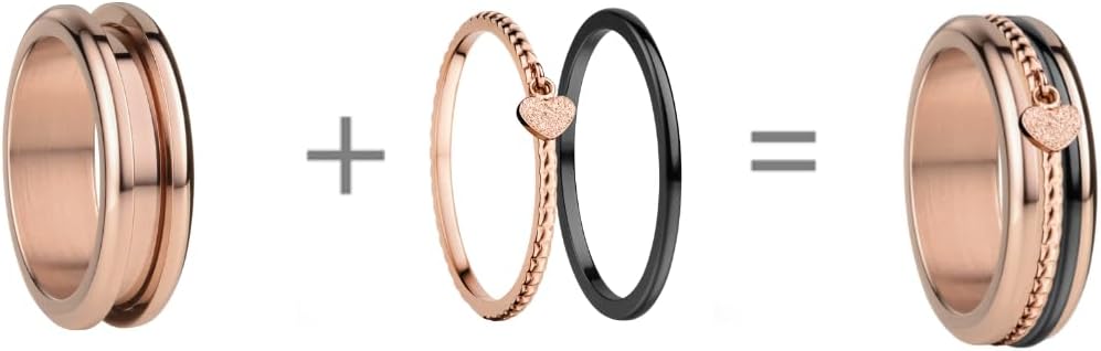 Thumbnail 1 de Bering Bague Moselle en rosé brillant – Arctic Symphony, acier inoxydable 316L