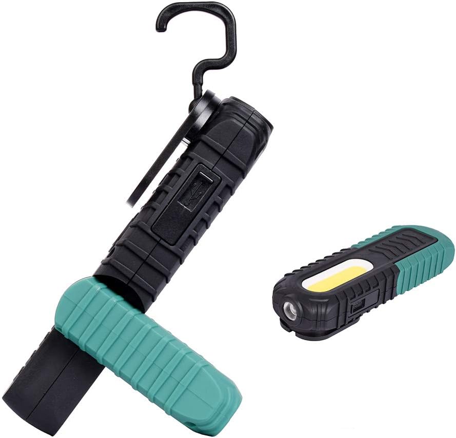Thumbnail 1 de AuRiver LED Arbeitsleuchte – tragbares COB-Licht, wiederaufladbar mit Haken und Magnetbasis (Grün)