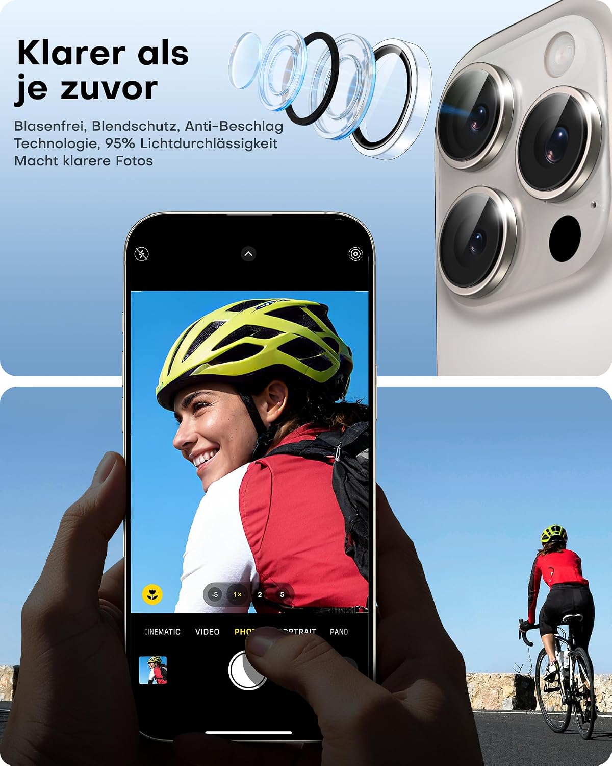 Thumbnail 4 de TOCOL Panzerglas für iPhone 16 Pro Max 9H