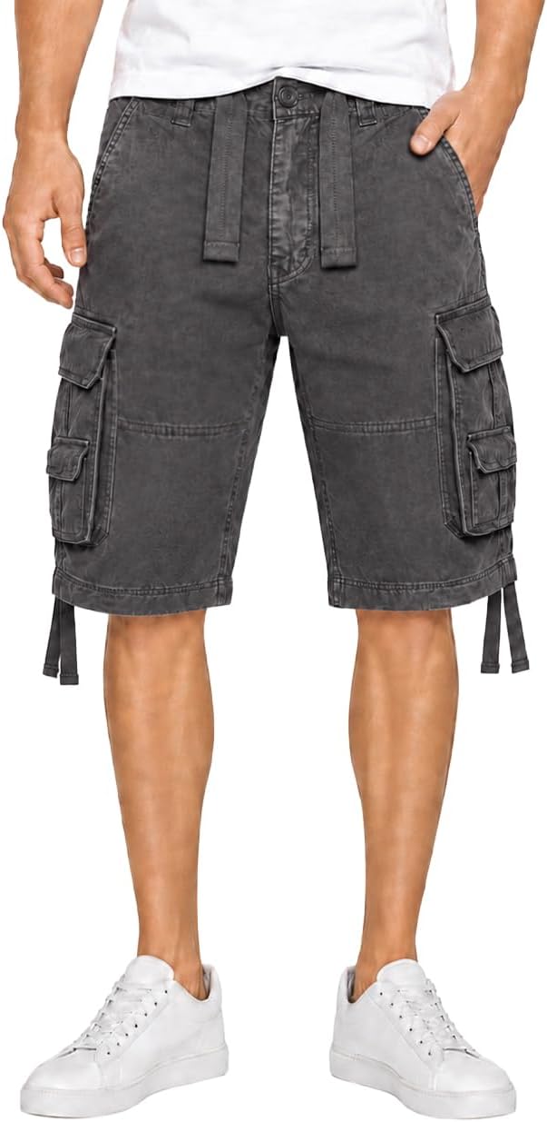 Detalle de Brandit Basic Vintage Herren Cargo Short – robuste Freizeit-Cargo-Shorts im Vintage-Look