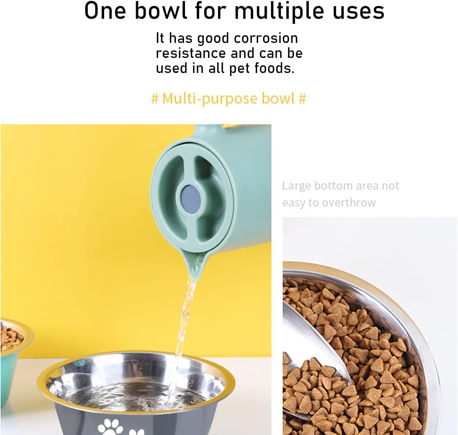 Detalle de YUDANSI 2020ml dog bowls 2 pack for large dogs