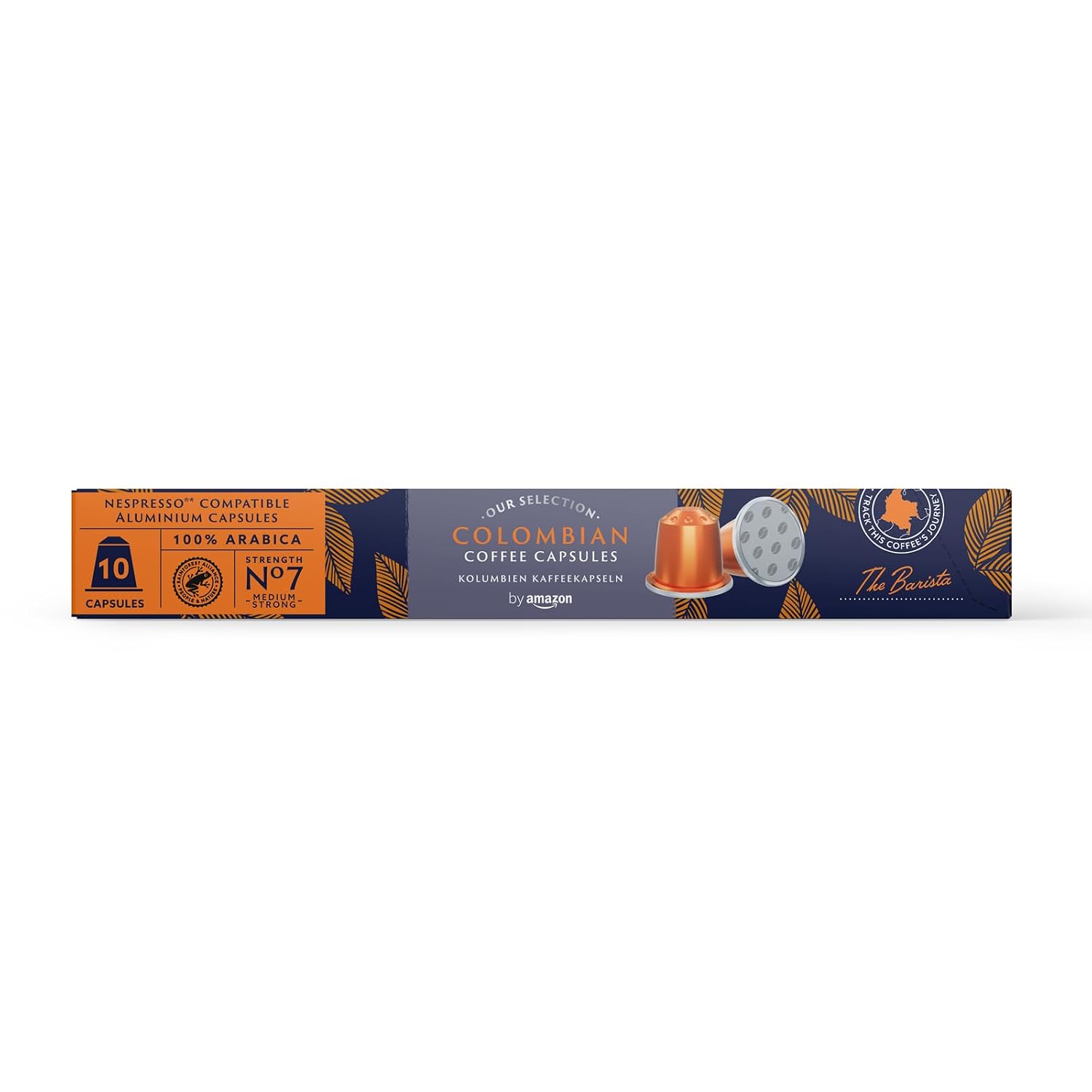 Detalle 2 de By Amazon Kolumbianischer Kaffee – Nespresso-Kompatible Aluminiumkapseln, mittlere Röstung, Rainforest Alliance zertifiziert (10er-Pack, 100 Kapseln)