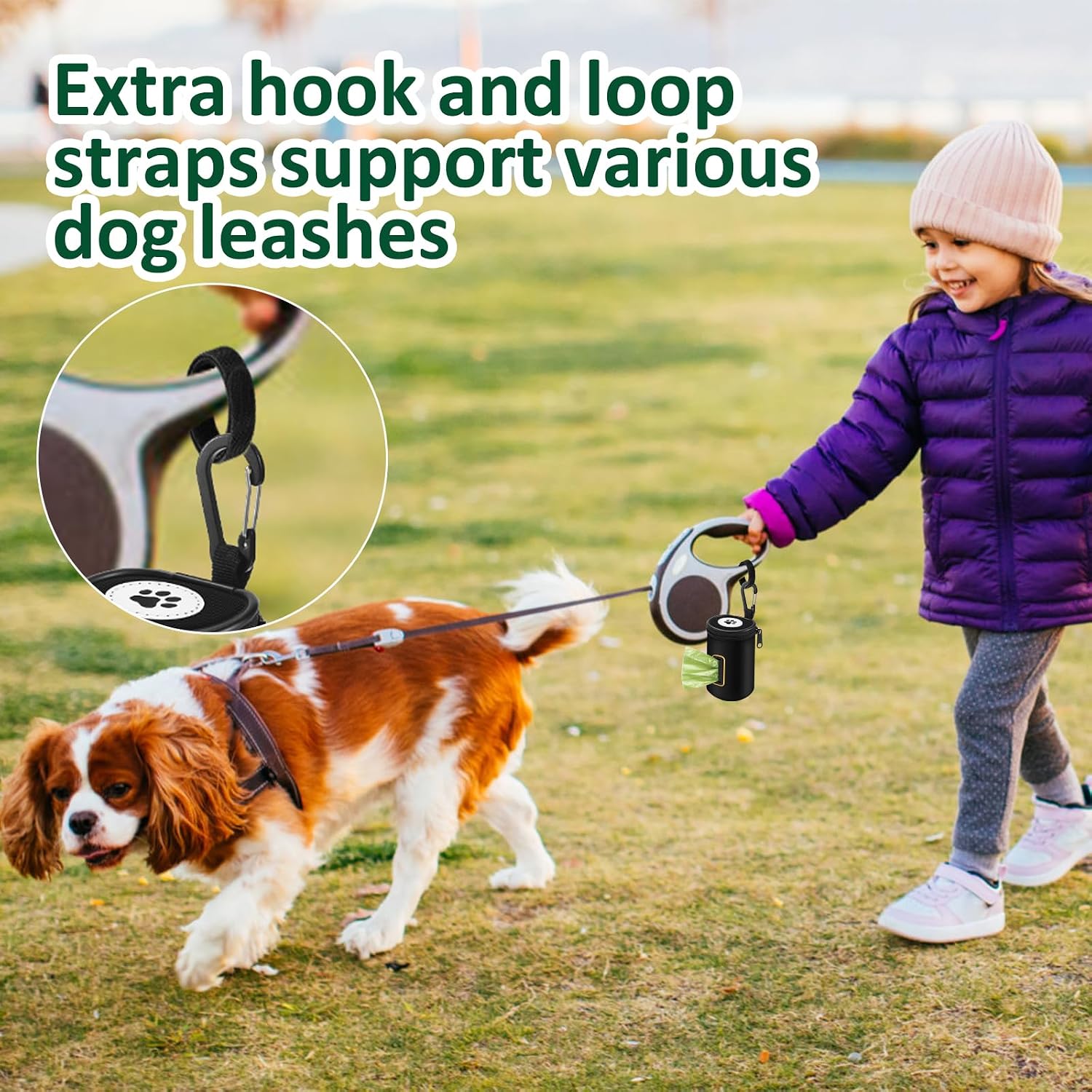 Thumbnail 6 de RASSE Dog Poop Bags Dispenser: 1680D Nylon Oxford Waste Bag Holder with Carabiner
