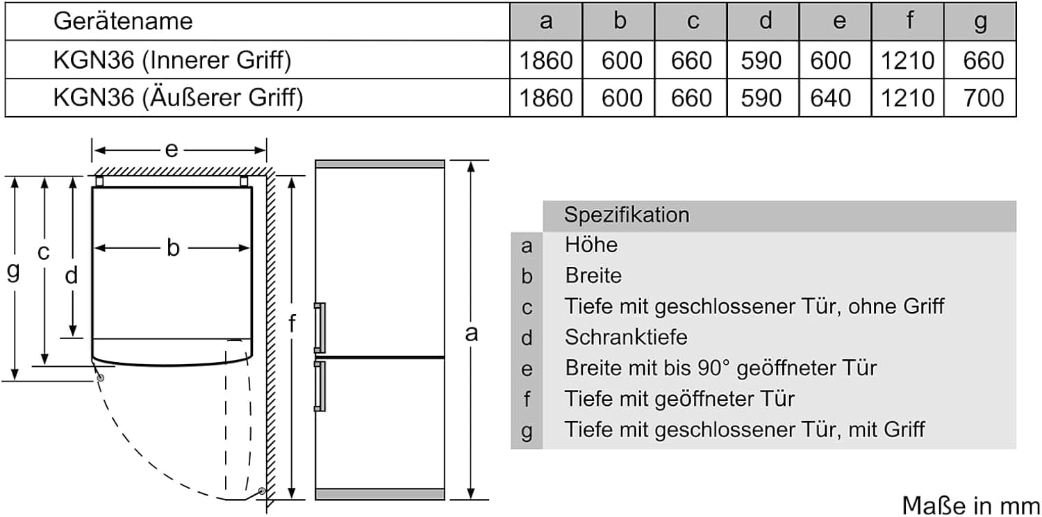 Thumbnail 6 de Bosch KGN36NLEA Serie 2 Frigorifero Total No Frost 186x60cm Silver