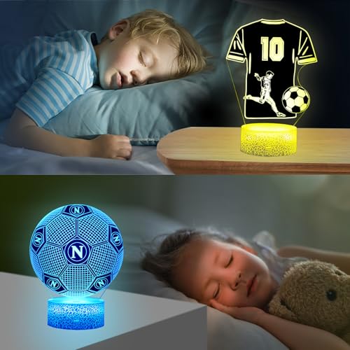 Thumbnail 2 de Eygerur 2 Pezzi Napoli Calcio Luce Notturna 3D per Bambini – Regalo 2–12 Anni