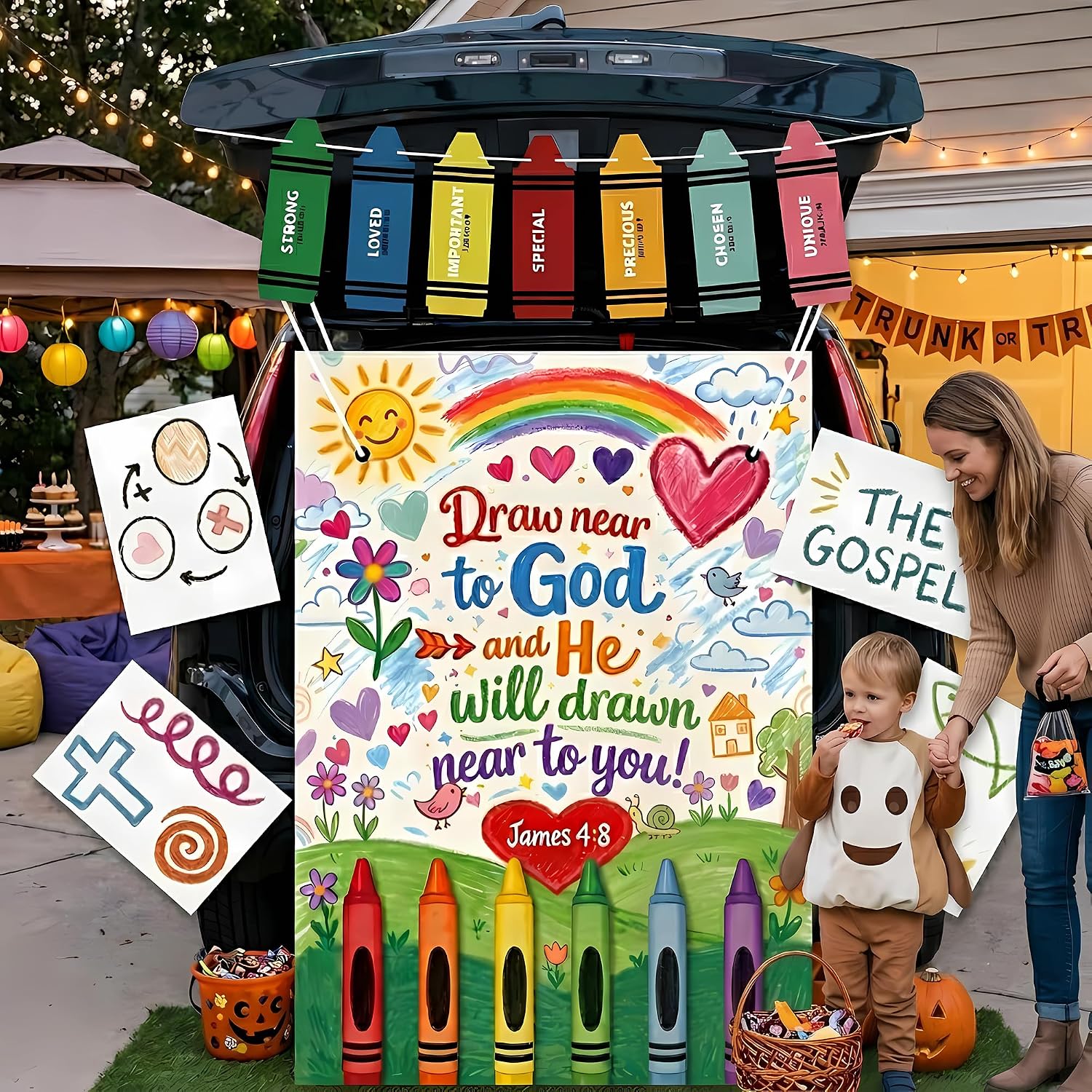 Thumbnail 4 de Halloween Trunk-or-Treat Car Decoration Kit, 53 x 41 Inches