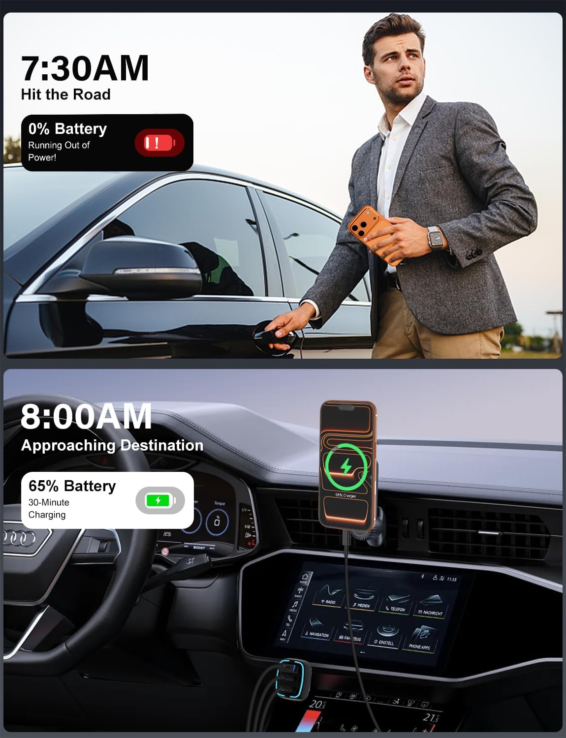 Thumbnail 6 de QZVOO ZYH-C28 75W 3-Port USB-C Car Charger with Four Cables