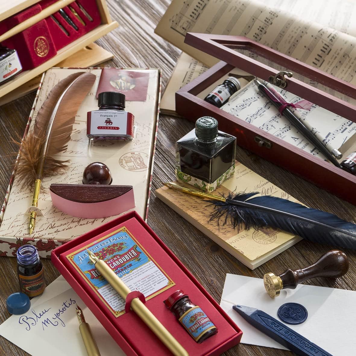 Detalle 2 de Jacques Herbin 11047JT – Boite de 7 grandes cartouches Terre d'ombre (international) pour stylo-plume et roller