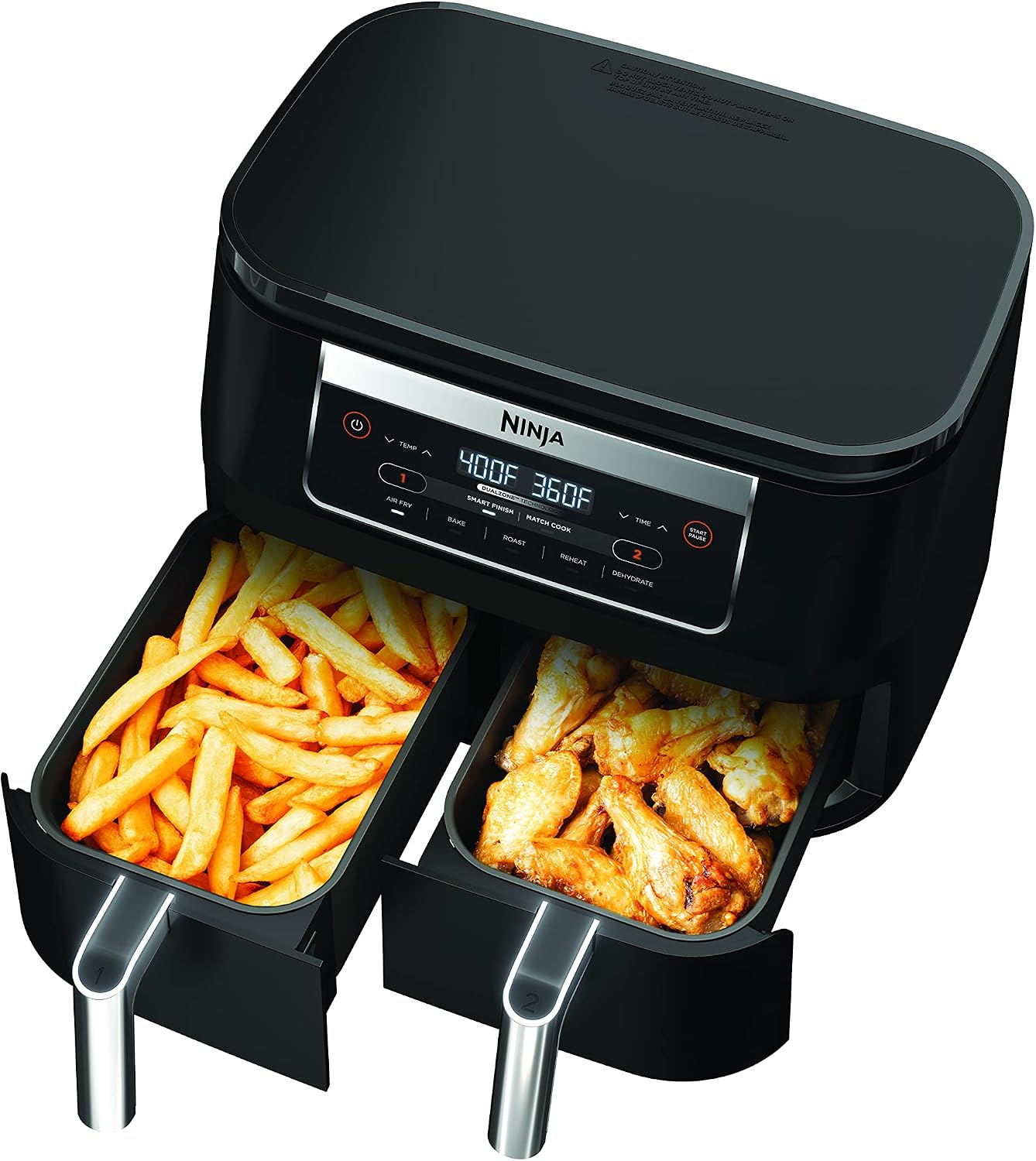 Detalle 2 de Ninja Foodi DZ090C 5-in-1 6-qt Dual-Basket Air Fryer with DualZone Technology