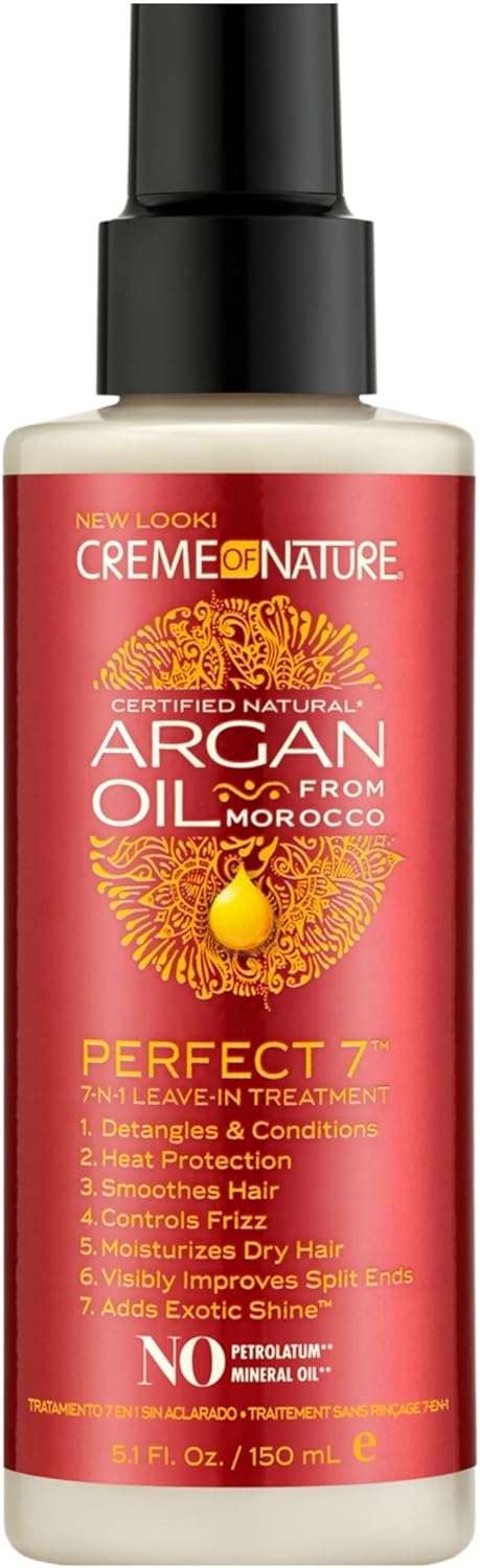 Detalle de Creme of Nature Argan Oil Perfect 7 in 1: Trattamento giornaliero senza risciacquo per capelli lucenti e protetti