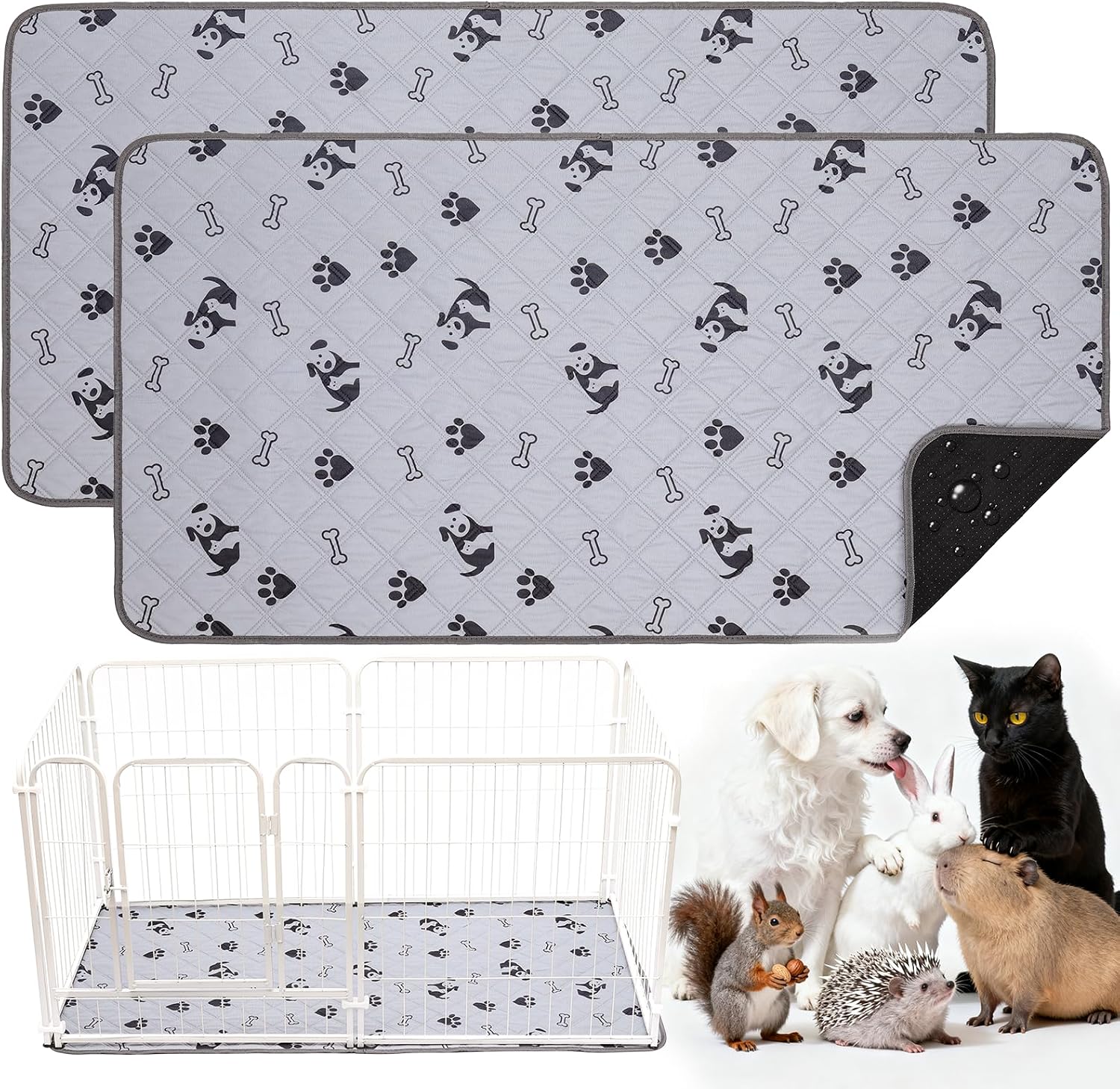 HOZKUY 2-Pack Guinea Pig Cage Liners & Bedding (28"x56")