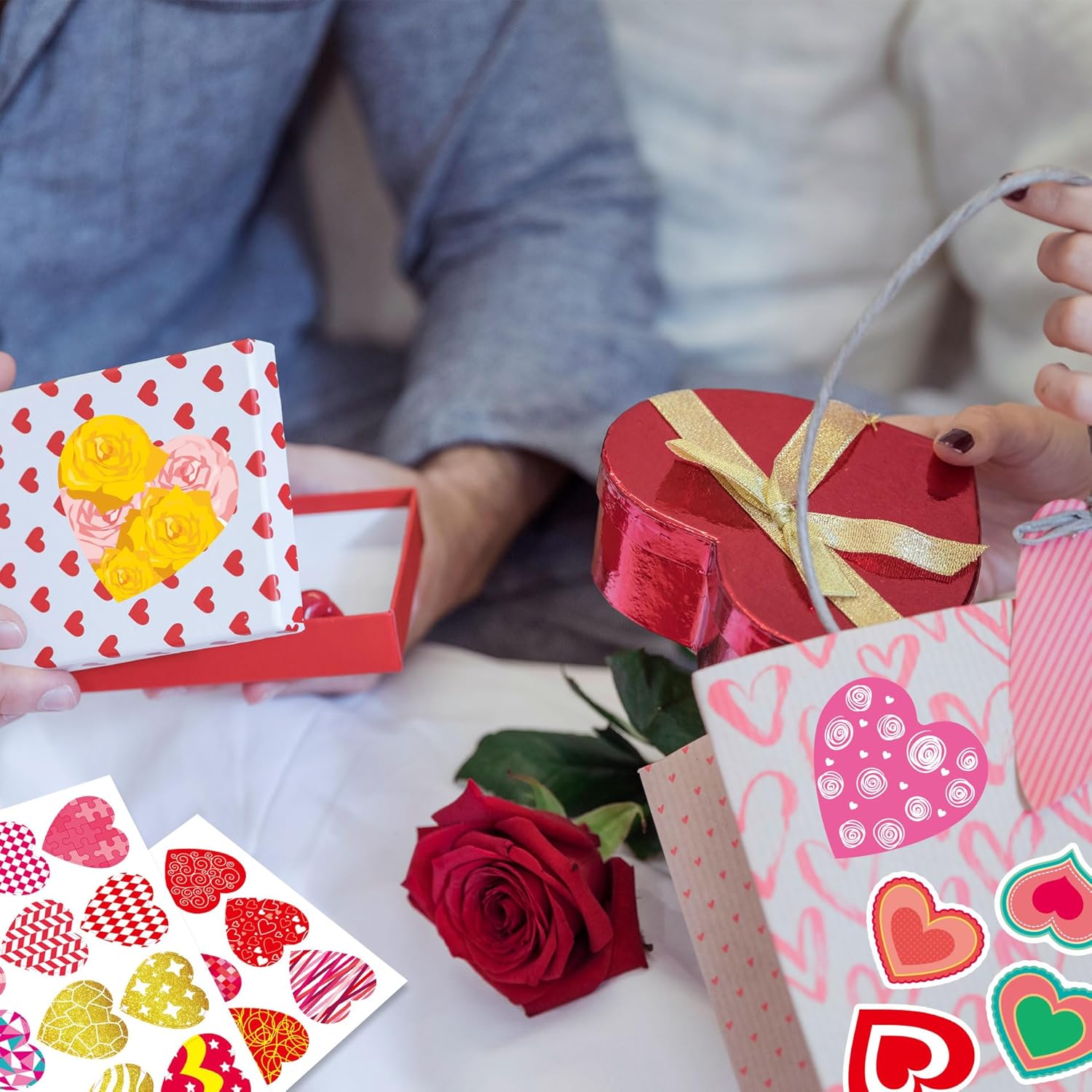 Thumbnail 4 de Cute Heart Valentines Stickers 496 pcs 🎨