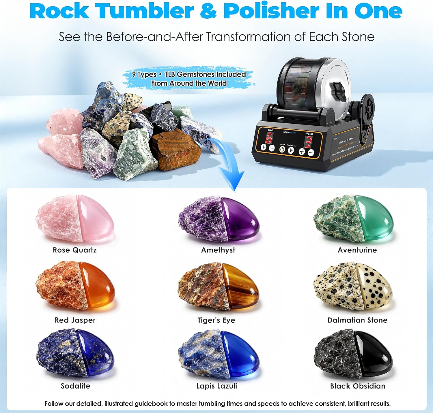 Detalle 2 de KomeStone K1 Rock Tumbler 2.5 lb
