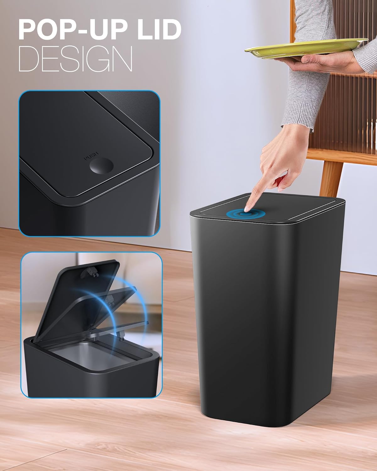 Thumbnail 2 de ITCPRL 4 Gallon Bathroom Trash Can with Lid 🗑