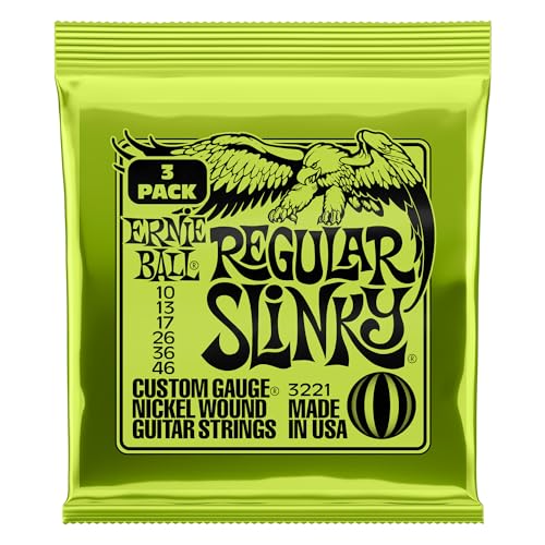 Detalle de Ernie Ball Regular Slinky Nickel Wound Electric Guitar Strings 3-pack (10-46) – P03221