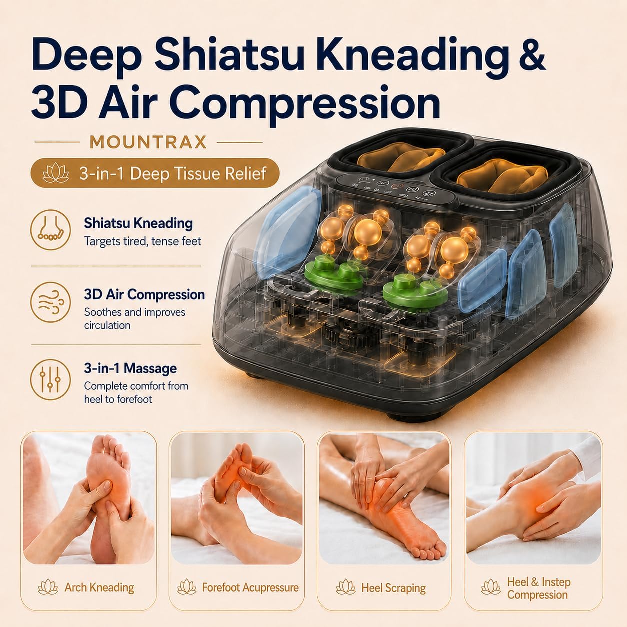 Detalle 2 de MOUNTRAX Foot Massager Machine for Plantar Fasciitis 🦶