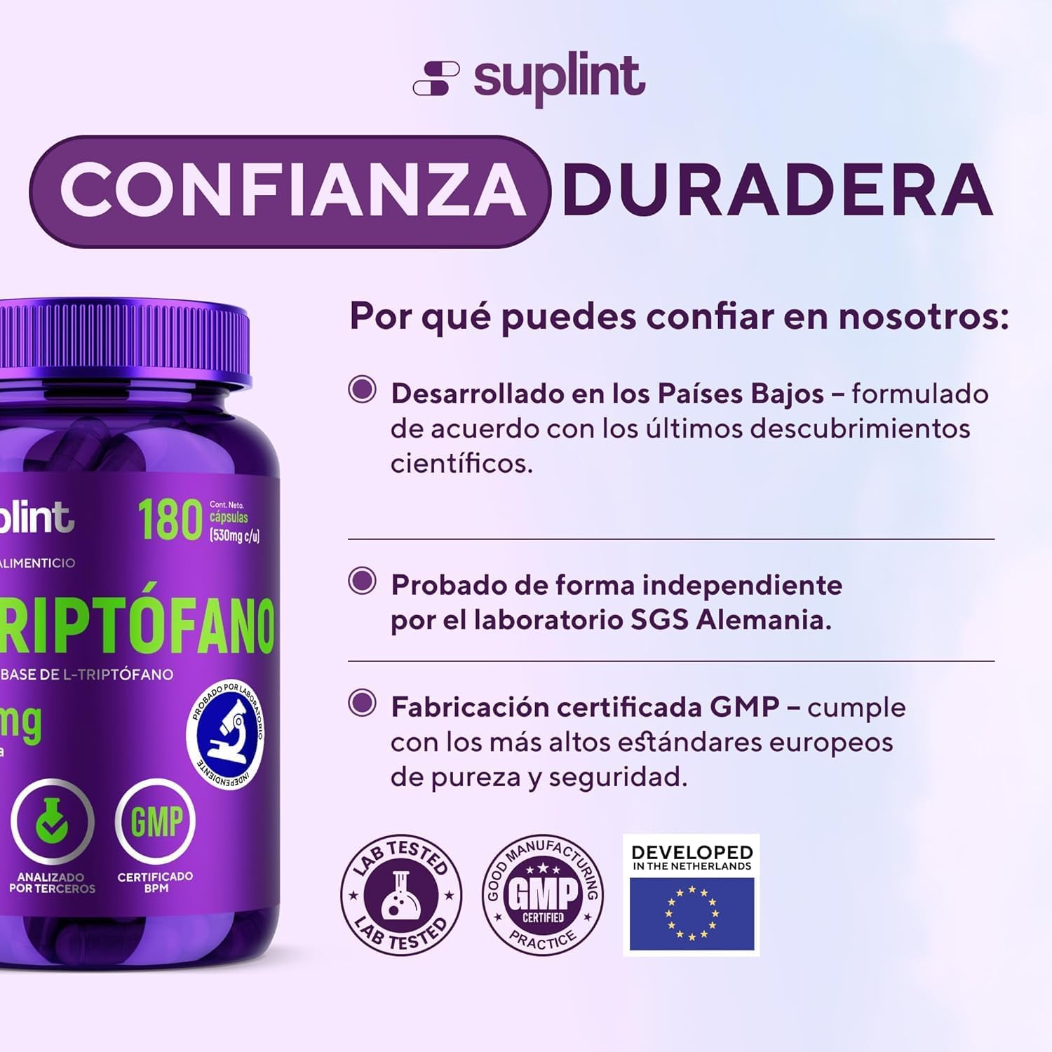 Thumbnail 1 de SUPLINT L-Triptófano 500 mg 💊