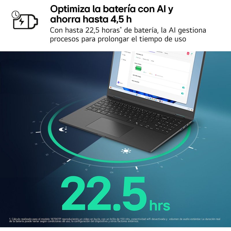 Detalle 2 de LG gram 16Z90T-G.AD8BB: Portátil 16" con 32 GB RAM y 2 TB SSD para edición y multitarea