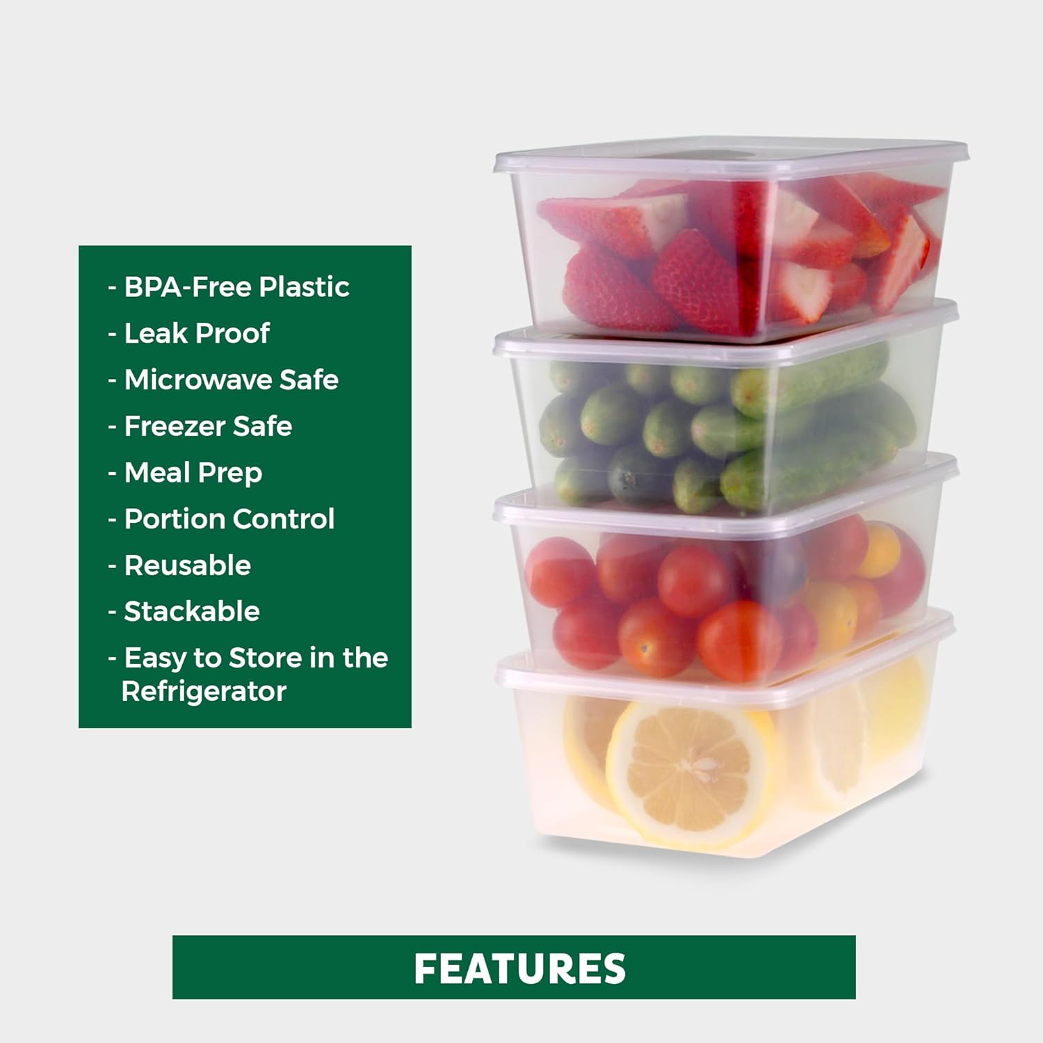 Thumbnail 2 de Freshware 50-Set 25 oz Deli Containers with Lids — BPA Free, Leakproof & Stackable