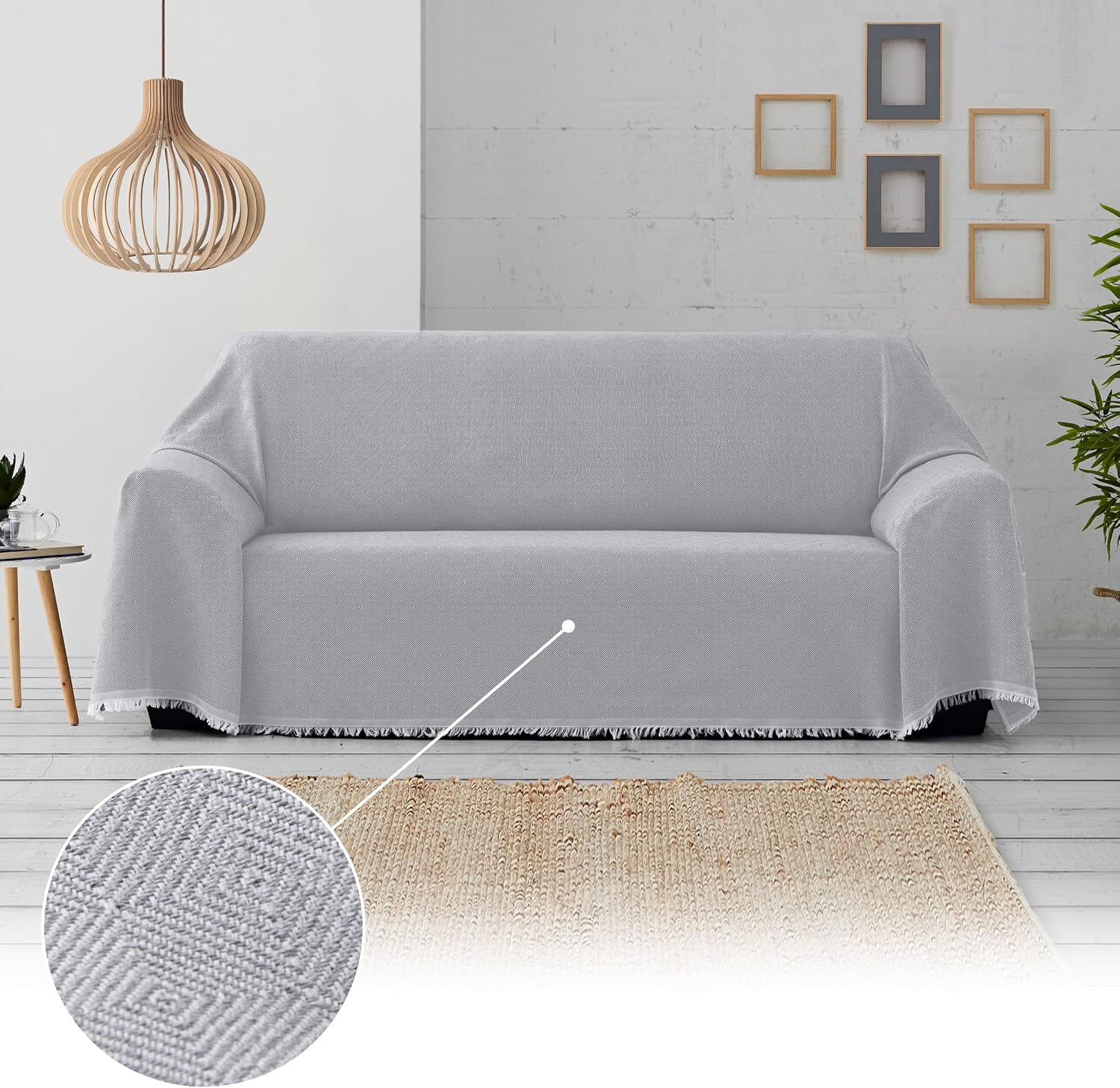 Detalle 2 de Textilhome Copridivano e Copriletto Multiuso modello Dante, telo arredo perlato 130x180 cm (OEKO-TEX)