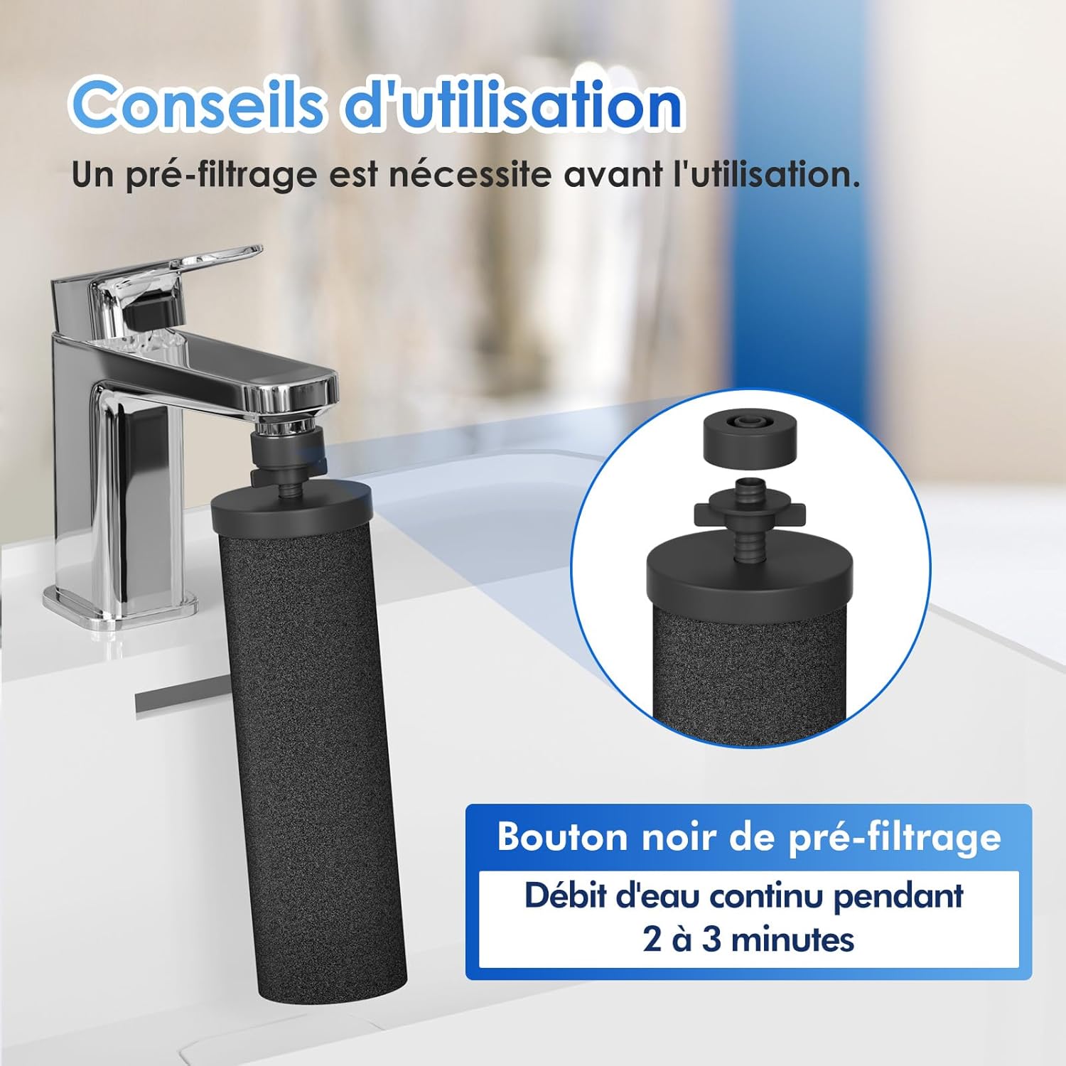 Thumbnail 3 de Purewell BB8 Éléments de Purification de Rechange – 2 Filtres pour Purificateurs d'eau, compatibles avec les systèmes d'ultrafiltration par gravité