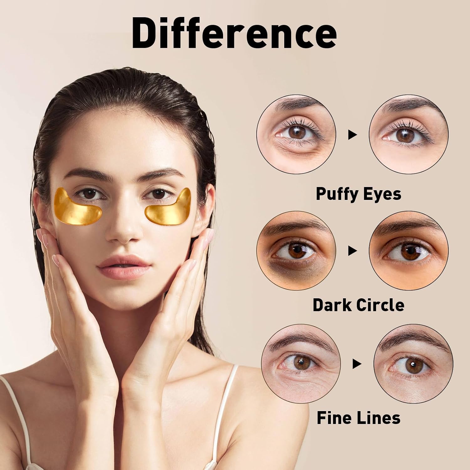 Thumbnail 3 de CHMI 24K Gold Under Eye Patches (50 Pairs) for Puffy Eyes, Dark Circles, and Wrinkles