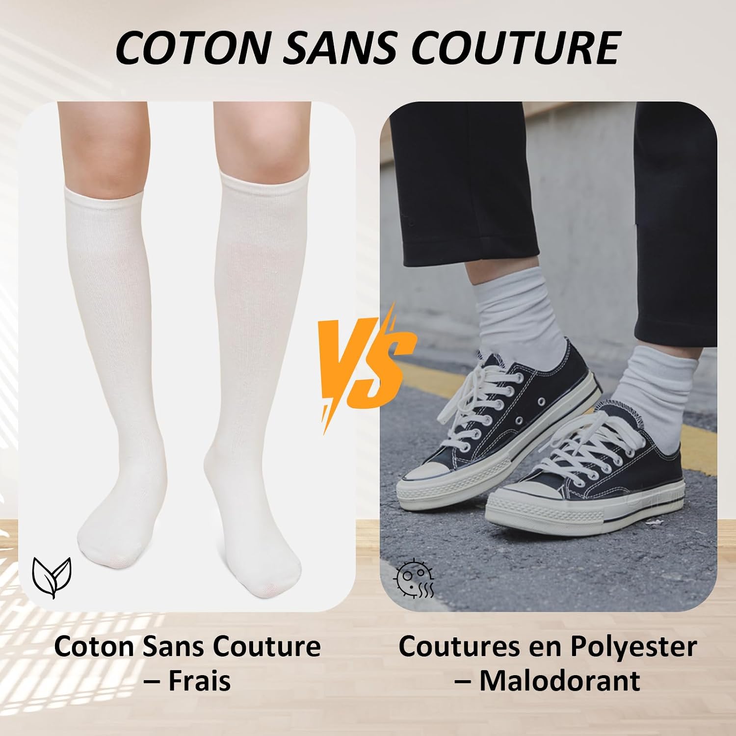 Thumbnail 4 de LOFIR chaussettes hautes en coton 4 paires