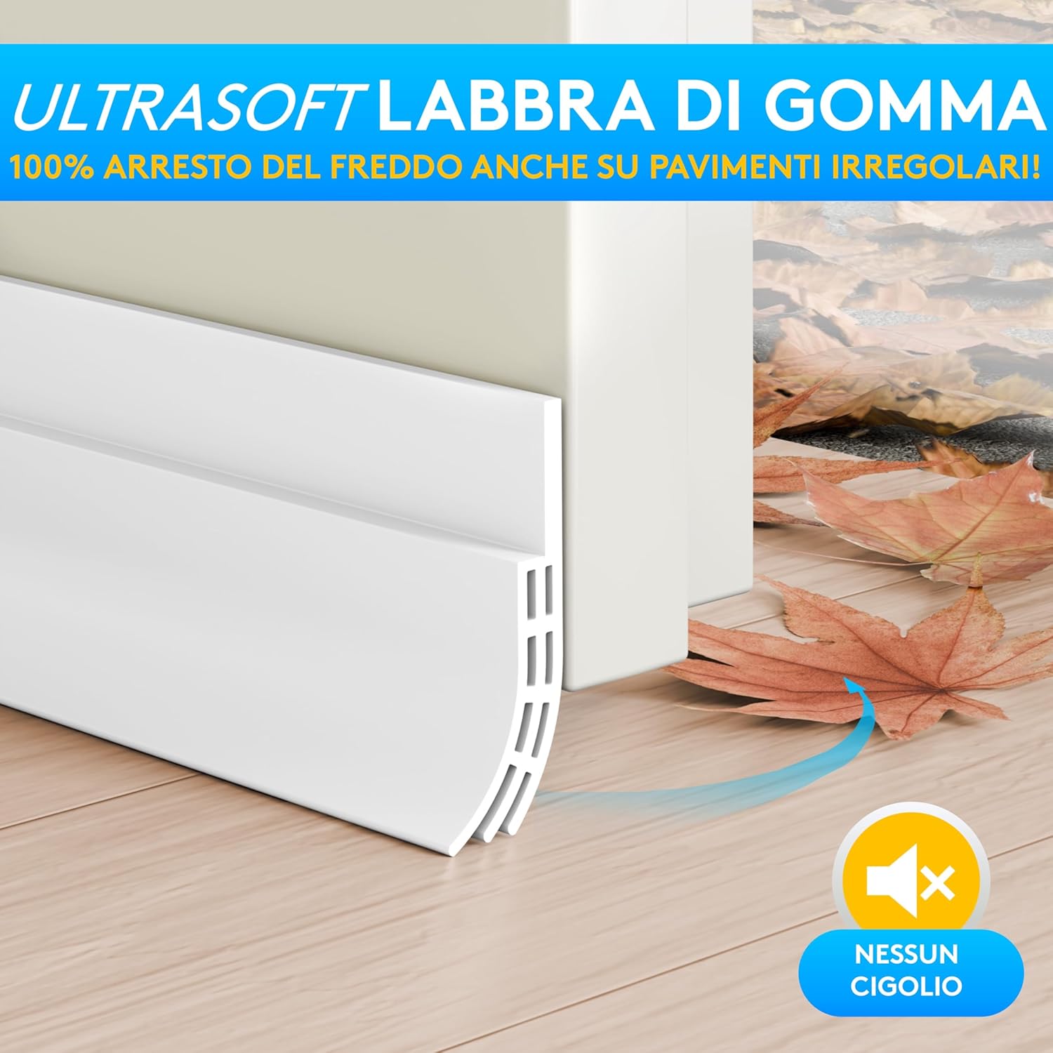 Thumbnail 5 de SilverRack Paraspifferi per Porte Bianco [1x 2m]: Guarnizione autoadesiva per porte, risparmio energetico e protezione dal freddo