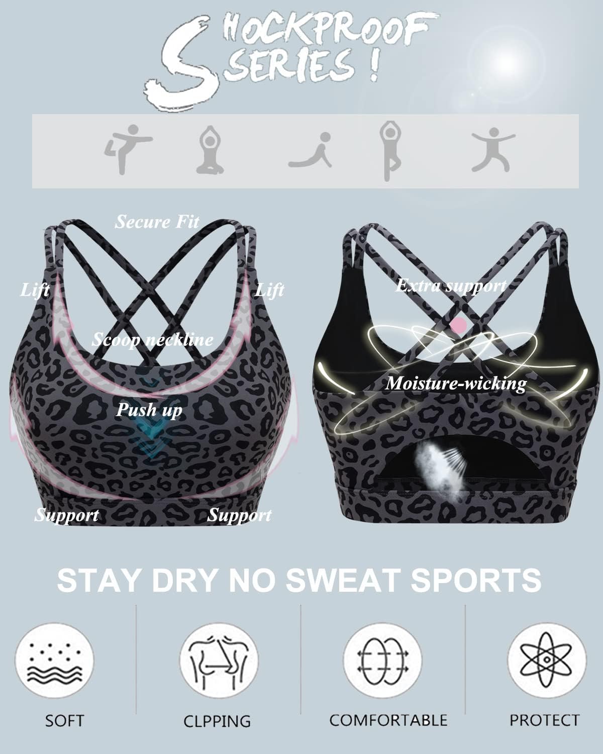 Detalle 2 de RUNNING GIRL Padded Sports Bra Longline