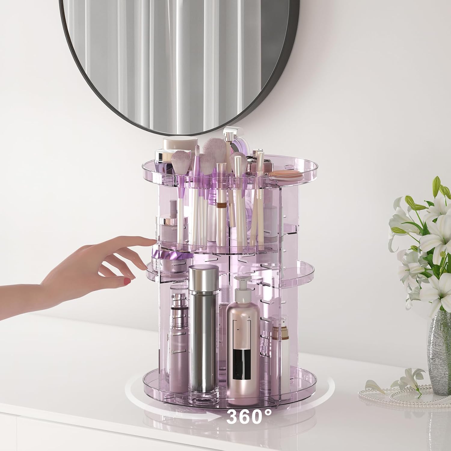 Detalle 2 de Jiavarry RMOT1 Rotating Makeup Organizer with 8 Adjustable Levels