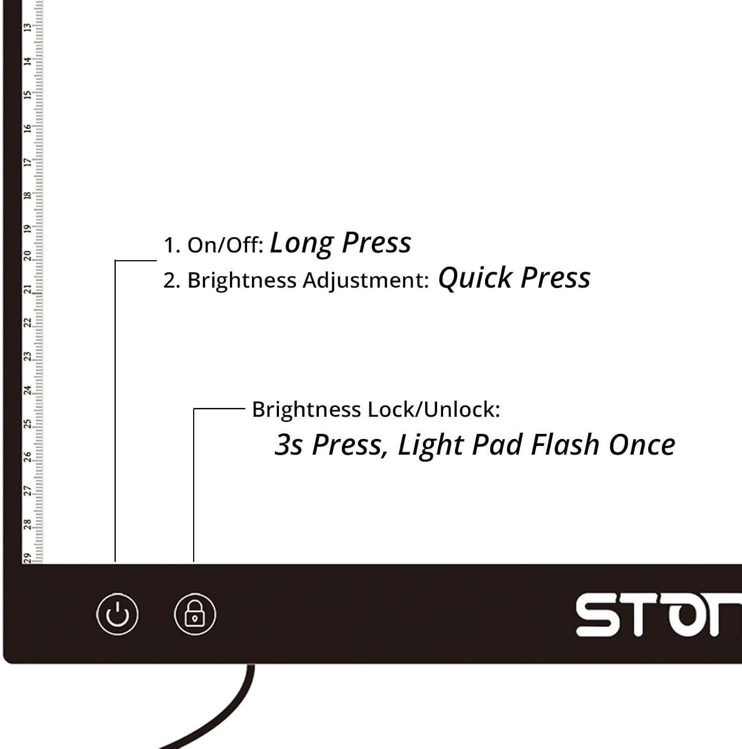 Detalle 2 de Stone TH - Mesa de luz LED A3, regulable