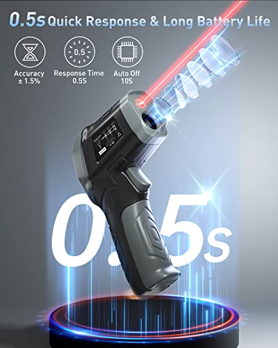 Thumbnail 5 de Eventek Thermomètre infrarouge 3 en 1 -50°C~600°C ⚙