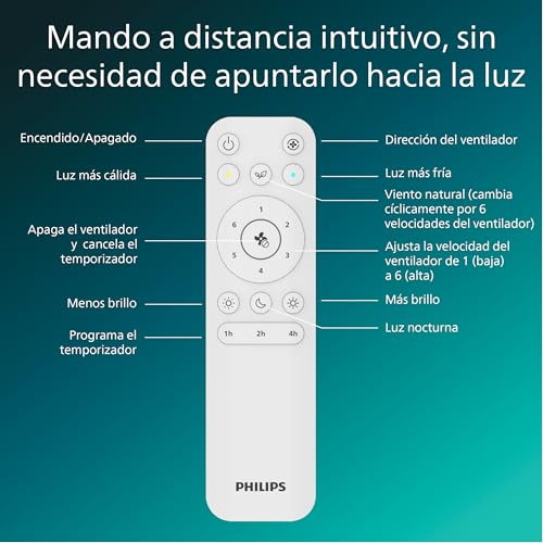 Thumbnail 7 de Philips Olas Ventilador de Techo con Luz LED de 132 cm | 2650 lúmenes, luz ajustable 3000–6500 K, mando a distancia