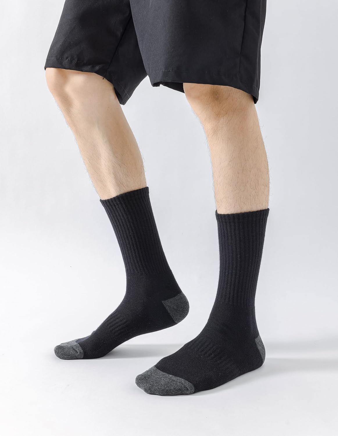 Detalle 2 de Josnown Men's Cushioned Crew Socks, Combed Cotton with Arch Support